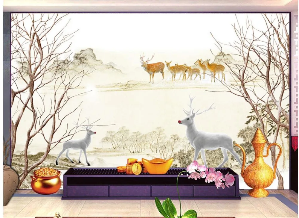 3d индивидуальные обои Ручная роспись современный минималистский простой