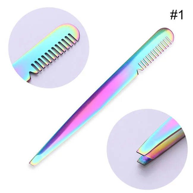 Eyebrow Tweezer 1 BORN PRETTY Rainbow Хамелеон мини кусачки для кутикулы ногтей для удаления омертвевшей кожи машинка для стрижки бровей Пинцет маникюрные инструменты для ногтей - Цвет: Eyebrow Tweezer 1