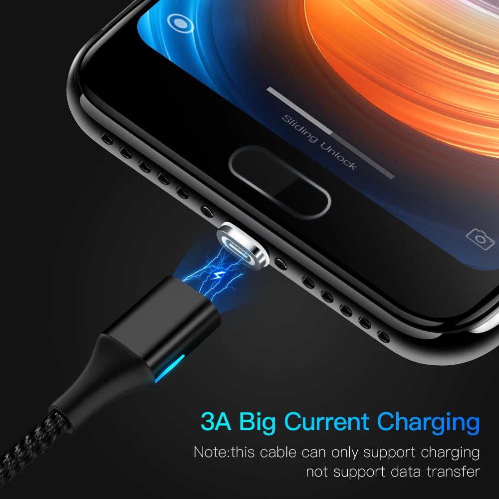 Магнитный type C mi cro USB зарядный кабель USB C шнур быстрой зарядки для huawei светодиодный магнит зарядное устройство телефон Кабо Для samsung Xiaomi mi 9