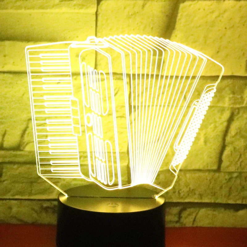 3D LED ночник гармошка соковыжималка музыкальная с 7 видов цветов лампа для