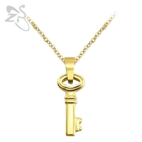 classic key shape pendant necklace vintage stainless steel chain choker necklaces for female women men 2017 jewelry 229 6mm