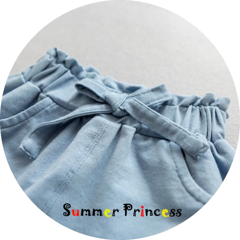 Summer Princess 2017 Newfashioned baby girl Shorts Pants England Style Solid Mid Decorative with Bowknot Caparis |