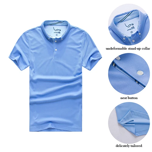 EAGEGOF рубашка-поло для мужчин с коротким рукавом быстросохнущая одежда для гольфа дышащая одежда для гольфа для тренировок мягкая удобная мужская Толстовка - Цвет: sky blue