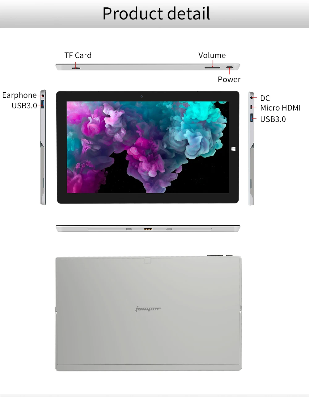2 в 1 планшетный ПК Jumper EZpad Go 11,6 дюймов ips дисплей windows Tablet 4 Гб ram 64 Гб/128 ГБ Intel Apollo Lake N3450 планшет с ручкой