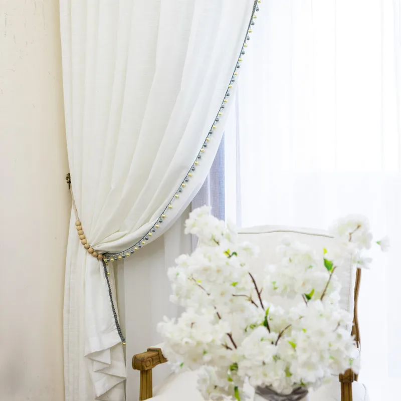 Европейский и американский стиль белый экран утолщенная хлопковая льняная