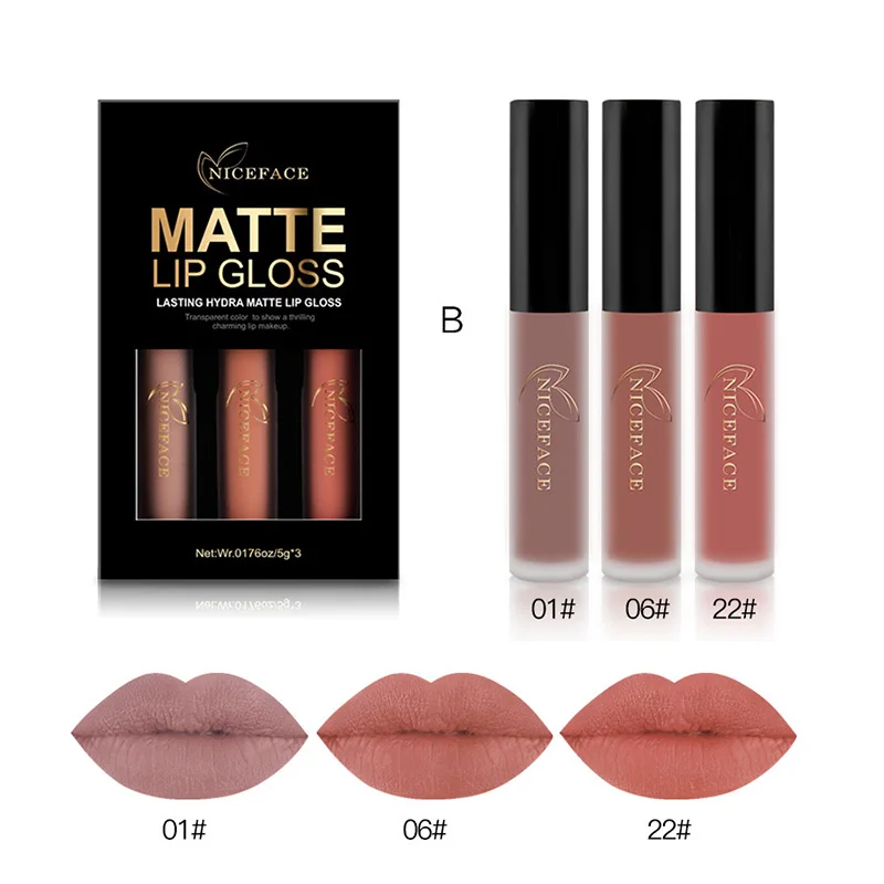 3PCS Long Lasting Matte Liquid Lipstick Pencil Glitter Gloss Makeup Kit Beauty | Красота и здоровье