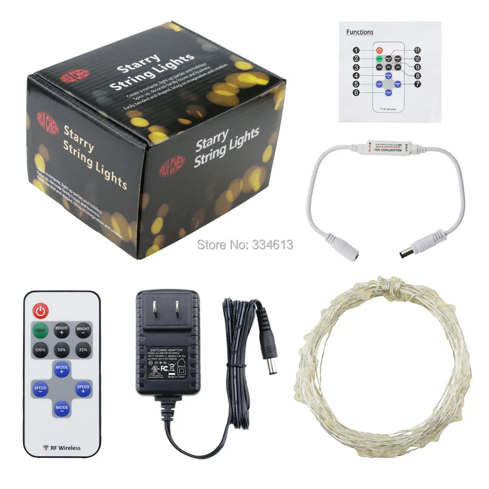 10 м 33 фута 100 светодиодов с серебряной проволокой теплые белые светодиодные