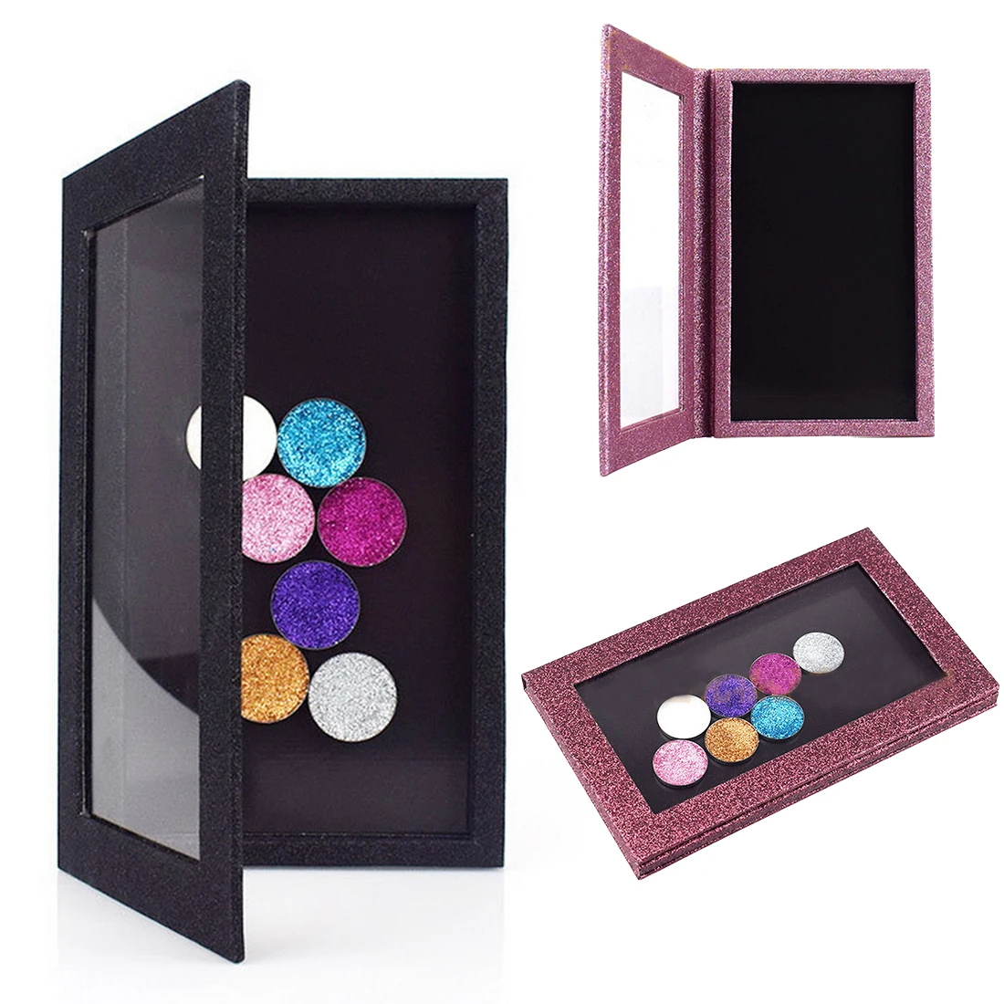 DIY пустые портативные Блестящие модные магнитные окна 0pen коробка для теней век