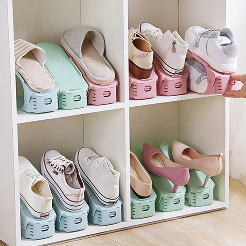 1 шт. органайзер для обуви современный двойной стеллаж хранения экономия места
