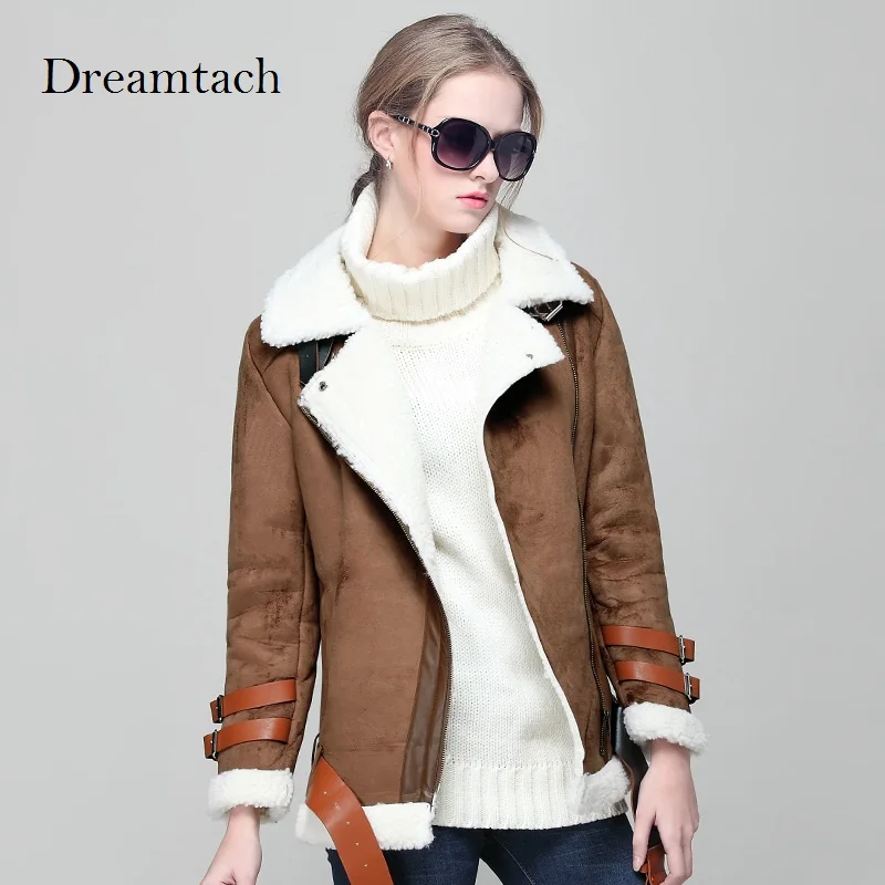 Dreamtach бренд 2018 женские куртки модные пальто Верхняя одежда замша ткань кашемир