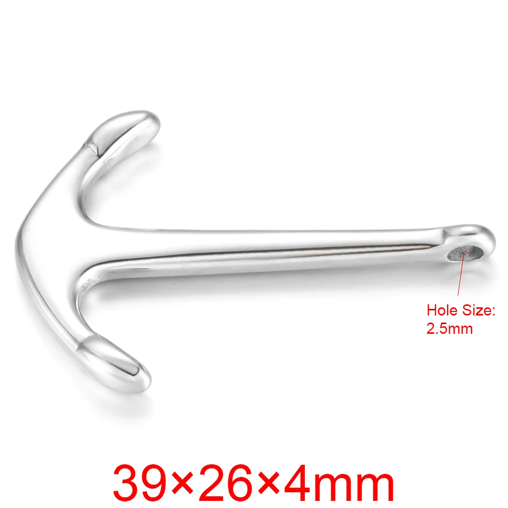 39x26x4mm Якорь из нержавеющей стали, полированное отверстие, 2 мм, 3 мм, 4 мм, браслет, крючки, застежка, фурнитура для изготовления ювелирных изделий, принадлежности для самостоятельного изготовления, аксессуары - Цвет: 39x26x4mm