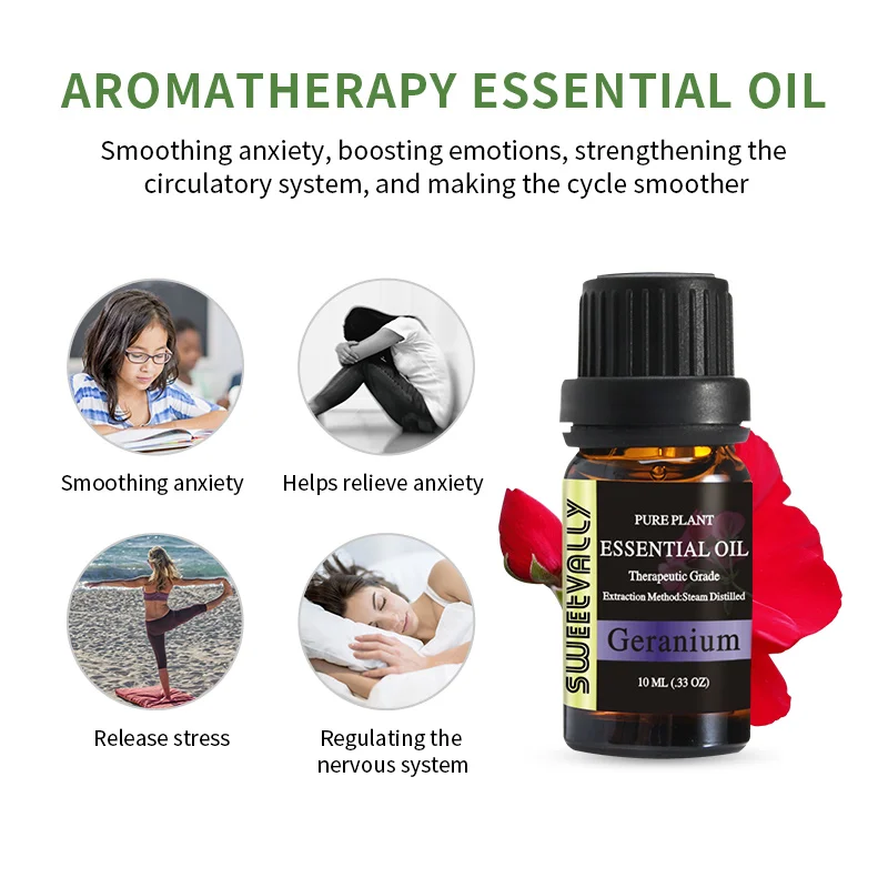 10 мл эфирное масло герани освежитель воздуха помогает снять тревогу сну эфирные