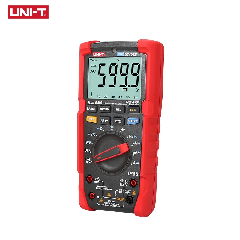 UNI-T UT195E промышленный водонепроницаемый мультиметр IP65 фонарик UT195E LoZ измерение напряжения True RMS цифровой мультиметр