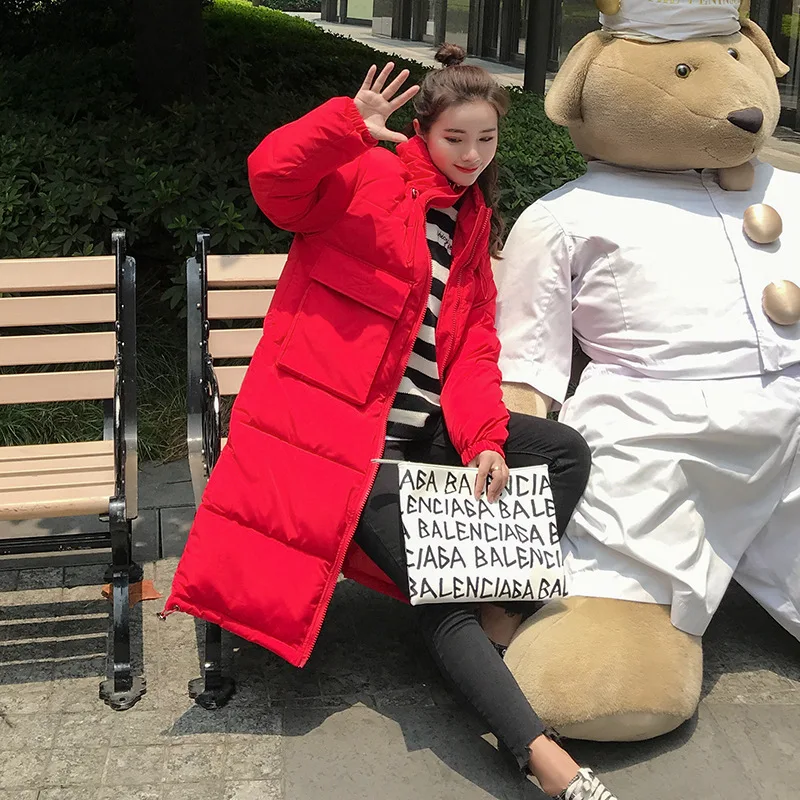Модная длинная теплая парка зимний женский с капюшоном пальто 2019 Новинка плюс