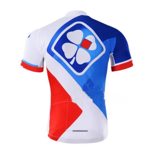 Модель 2017 года Мужская велосипедная Джерси FDJ Team 2 вида цветов одежда с коротким