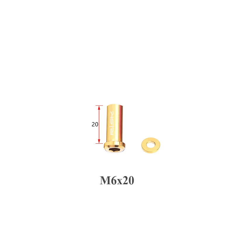 20mm Gold 1 комплект риск велосипедные V Тормозной суппорт TC 4 Титан шоссейный велосипед C зажим фиксированные гайки с шайбой M6 x 10/15/20/25/30/40 мм для велоспорта Запчасти - Цвет: 20mm Gold
