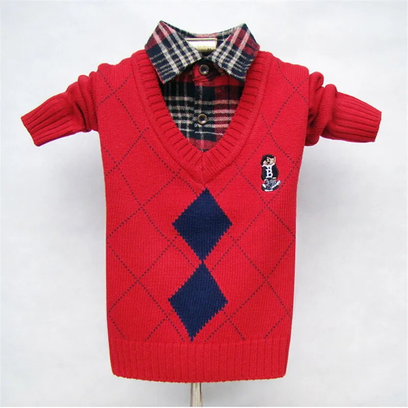 Детские свитера рубашки вязаный теплый свитер для мальчиков новый пуловер на