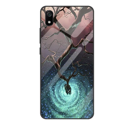 Для xiaomi redmi 7A чехол звездная звезда закаленное стекло+ ТПУ Край жесткий чехол s redmi 7A стеклянный чехол для xiaomi redmi 7 A сумка - Цвет: A7