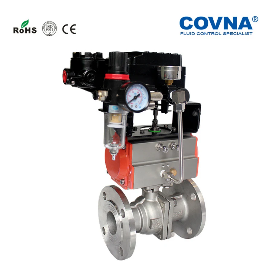 3/4 дюймовый пневматический фланец шаровой клапан пружина возвращается с