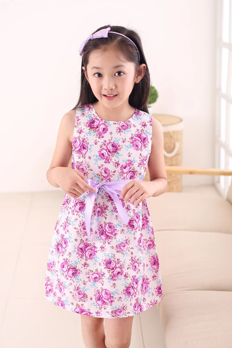 Розничная продажа одежды для детей модное красно-белое платье с цветочным узором