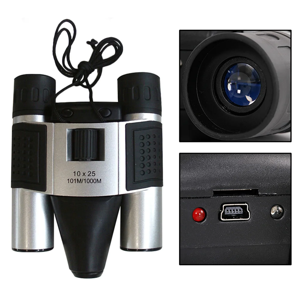 

10X25 Binoculars Digital Camera 1.3MP CMOS Sensor 101m/1000m USB Zoom Telescope for Tourism Hunting Photo DVR Video Recording