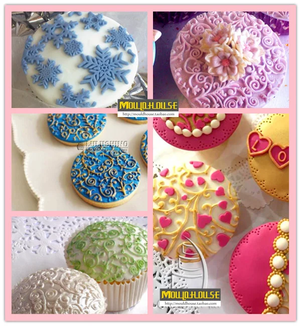 Пищевая силиконовая форма для выпечки торта печенья сухая текстура помады штамп