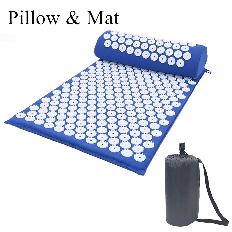 1 Set-Blue Массажный коврик иога Коврик Shakti Acupressure и набор подушек для спины и облегчение колючий коврик спины облегчение боли - Цвет: 1 Set-Blue