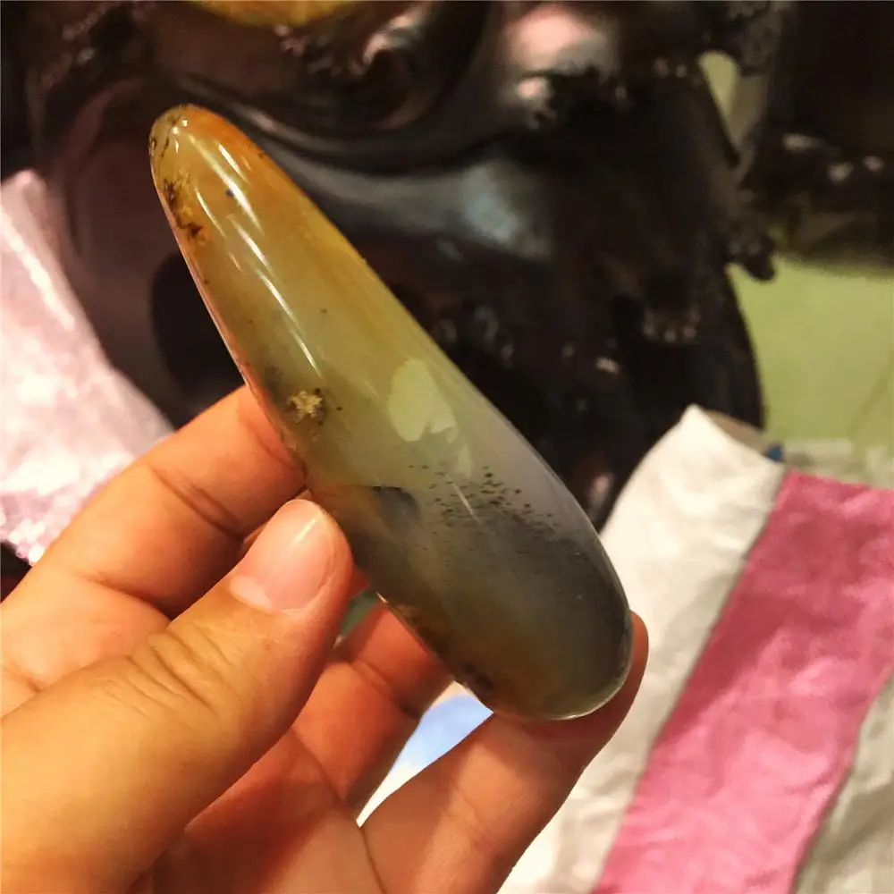 1 шт. AAA качественный Натуральный Серый Агат кварц Массажная палочка с