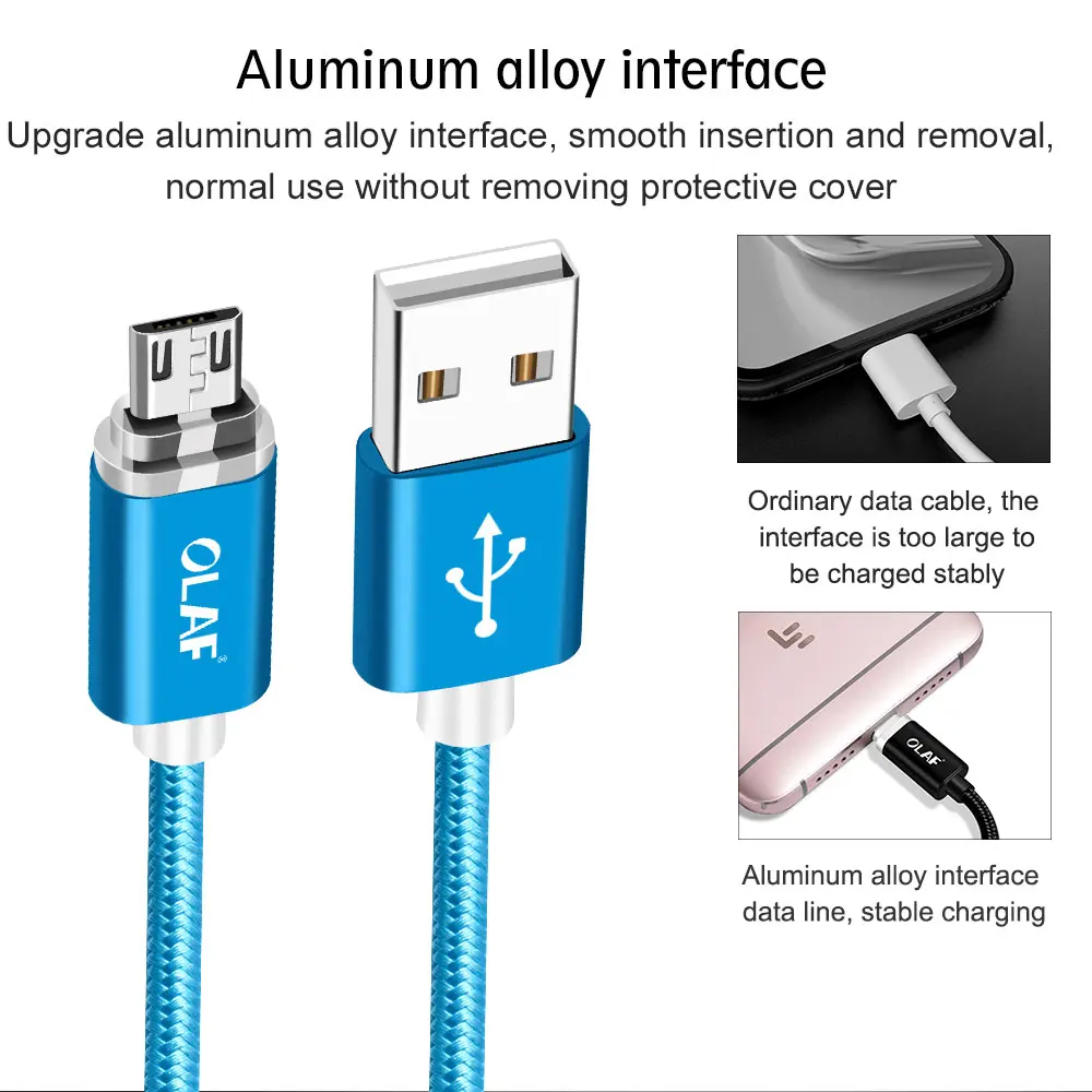 Кабель OLAF USB Type C для быстрой зарядки кабель Samsung Galaxy S9 S8 Oneplus 6 кабели в нейлоновой