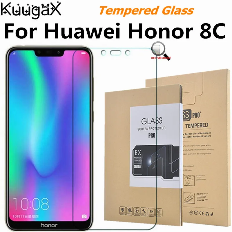 Закаленное стекло для Huawei Honor 8C смартфон 9H HD защита экрана на кристаллах