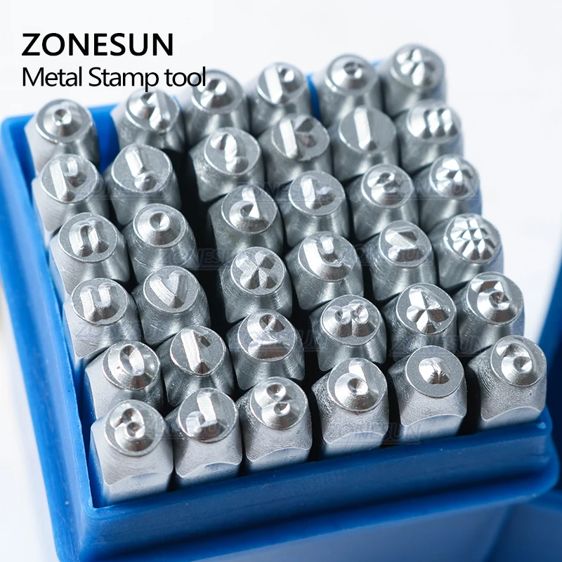 ZONESUN 36PCS Jewelry Metal Stamps Alphabet Set A-Z Heart Symbol Leather Punch Die Case Craft Stamping Tools Steel Tool |