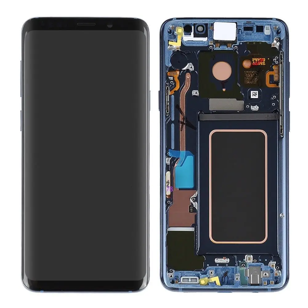 Супер AMOLED для SAMSUNG GALAXY S9 S9 Plus lcd кодирующий преобразователь сенсорного экрана в сборе рамка для SAMSUNG S9 lcd G960 G965