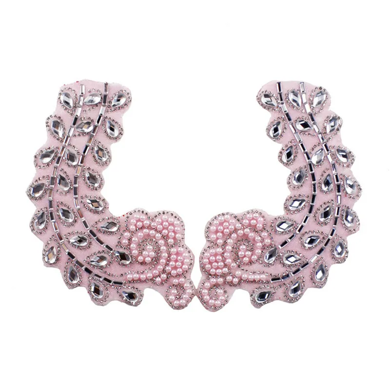 10 пар зеркальный вышитый бисером розовый орнамент из кристаллов Стразы железо на