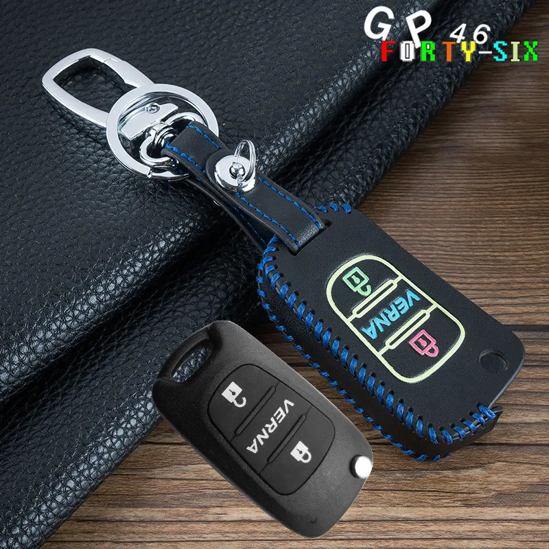 GPFORTYSIX Luminous Leather Car Key Cover Case For Hyundai Accent I30 I20 I35 IX20 Elantra Equus Solaris Verna 2011 2013 2014 | Автомобили