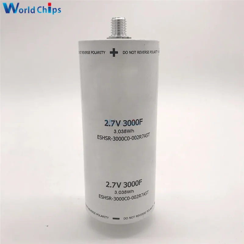 Конденсатор фарадного типа 1 шт. 2 7в 3000F ultrakapactor 3.038wh 7 в 136*60 мм конденсаторы супер с