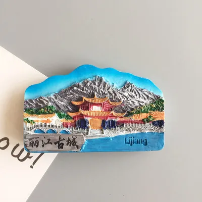 Chian LiJiang Мир Путешествия Холодильник Магнит Путешествия Сувенир Холодильник стикер украшения 3D магнитная пряжка Малайзия Великобритания Таиланд Париж - Цвет: Chian LiJiang