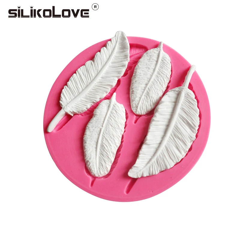 Силиконовая форма SILIKOLOVE в виде птиц перьев шоколада сделай сам с кружевной