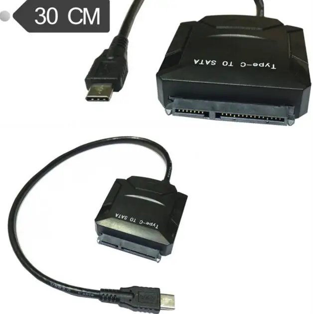 

(100pcs/lot) USB 3.1 tpye-c to SATA 2.5" 3.5" 22 pin Hard Disk Driver Convertor Adapter +Power DC3.5 dc 3.5 Female Cable 20cm