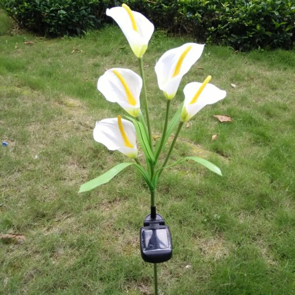 

Outdoor Solar Powered LED Horseshoe Flower Light Waterproof 5 LED Lamp For Yard Garden Path Way Landscape Decorative Night Light