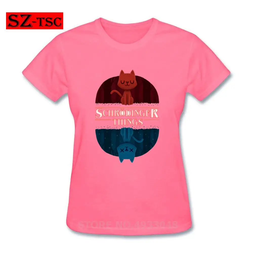 Летняя новая модная женская футболка с новым рисунком Schrodinger Cat Things Stranger Things Печатные Топы с короткими рукавами крутые футболки - Цвет: 3