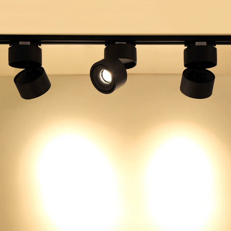 

Thrisdar Modern LED Track Light COB LED Spotlight 360+90 Adjustable Clothes Shop Store Mall Exibition Track Rail LED Spotlight