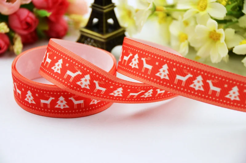 

7/8'' 22mm,1" 25mm,1-1/2" 38mm,3" 75mm Christmas Cartoon Character printed Grosgrain Ribbon party decoration X-00511 10 Yards