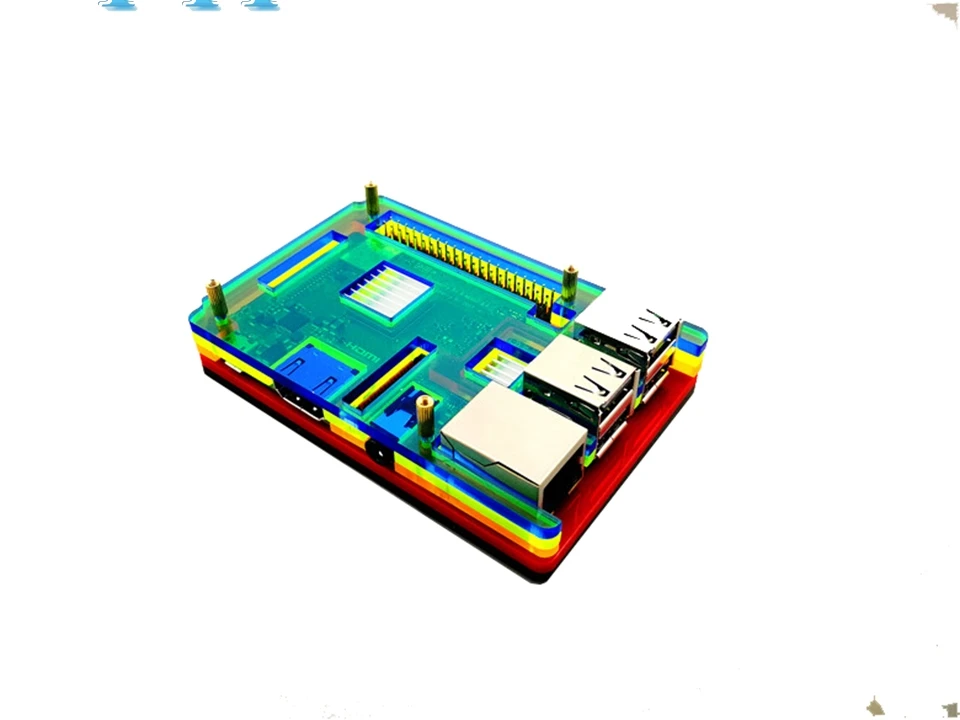 color Raspberry Pi 3 Модель B+ плюс поколения Чехол в виде ракушки Raspberry pi 3B 5 Слои оболочки Цвет желтый цвет: черный, Синий Оранжевый Красный отправить радиатора - Цвет: color