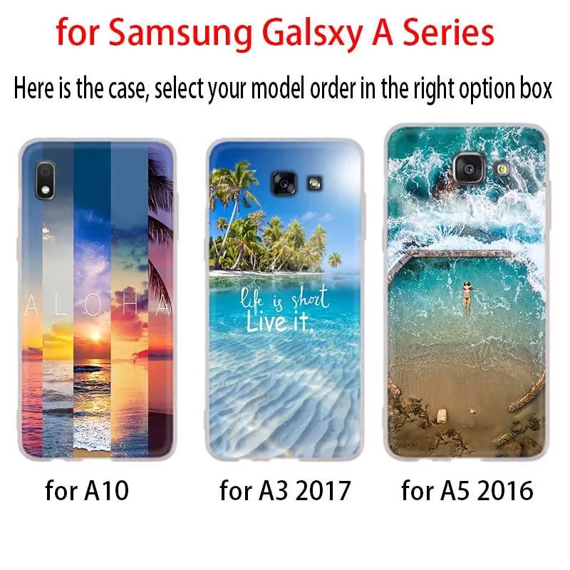 Прозрачный море голубое небо песчаный пляж чехол для Samsung Галактики