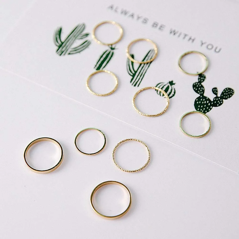 Простое гладкое регулируемое кольцо для женщин 10 шт./компл. Корейская версия