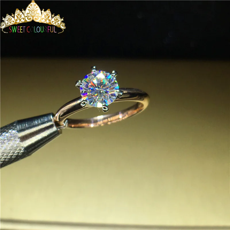 100% 18K 750Au Золотое кольцо Moissanite Diamond D color VVS с национальным сертификатом MO-00110 |