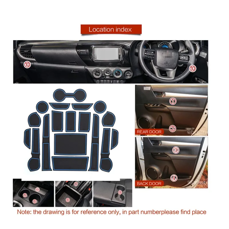 Подходит для Toyota Hilux/Hilux Revo 2016 2017 2018 2019 Межкомнатная дверь ящик хранения