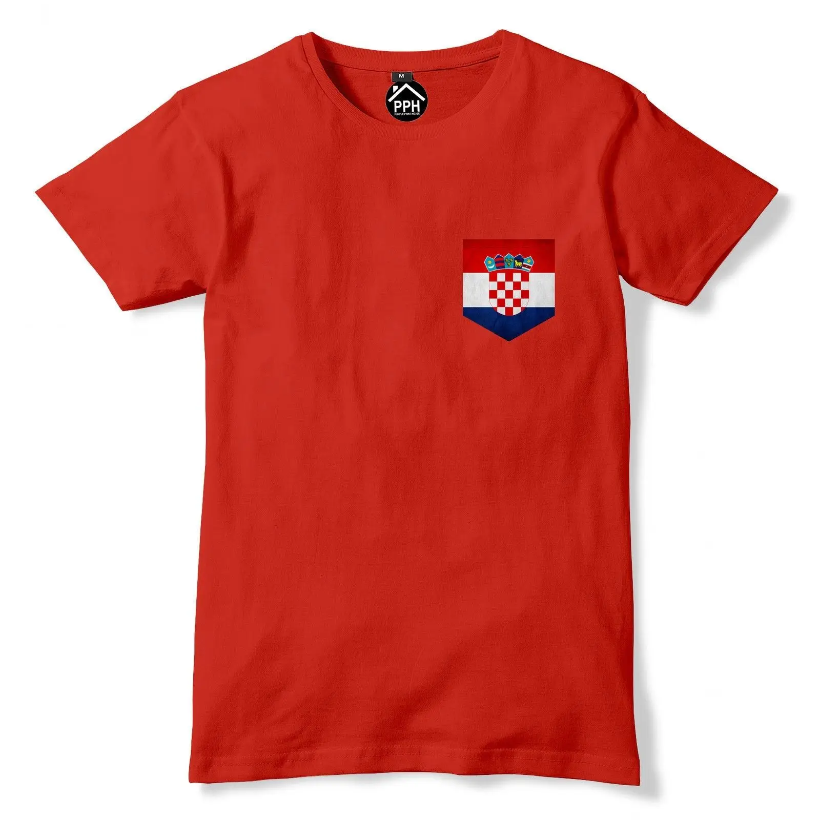 Винтажная футболка с карманом и принтом в стиле Croatia героями футбола коллекция 300