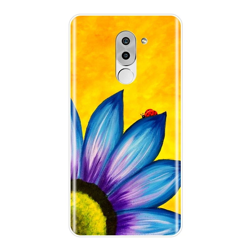 Чехол для телефона с рисунком подсолнуха цветка Луны силикона Huawei Honor 4C 5C 6C 6A Pro