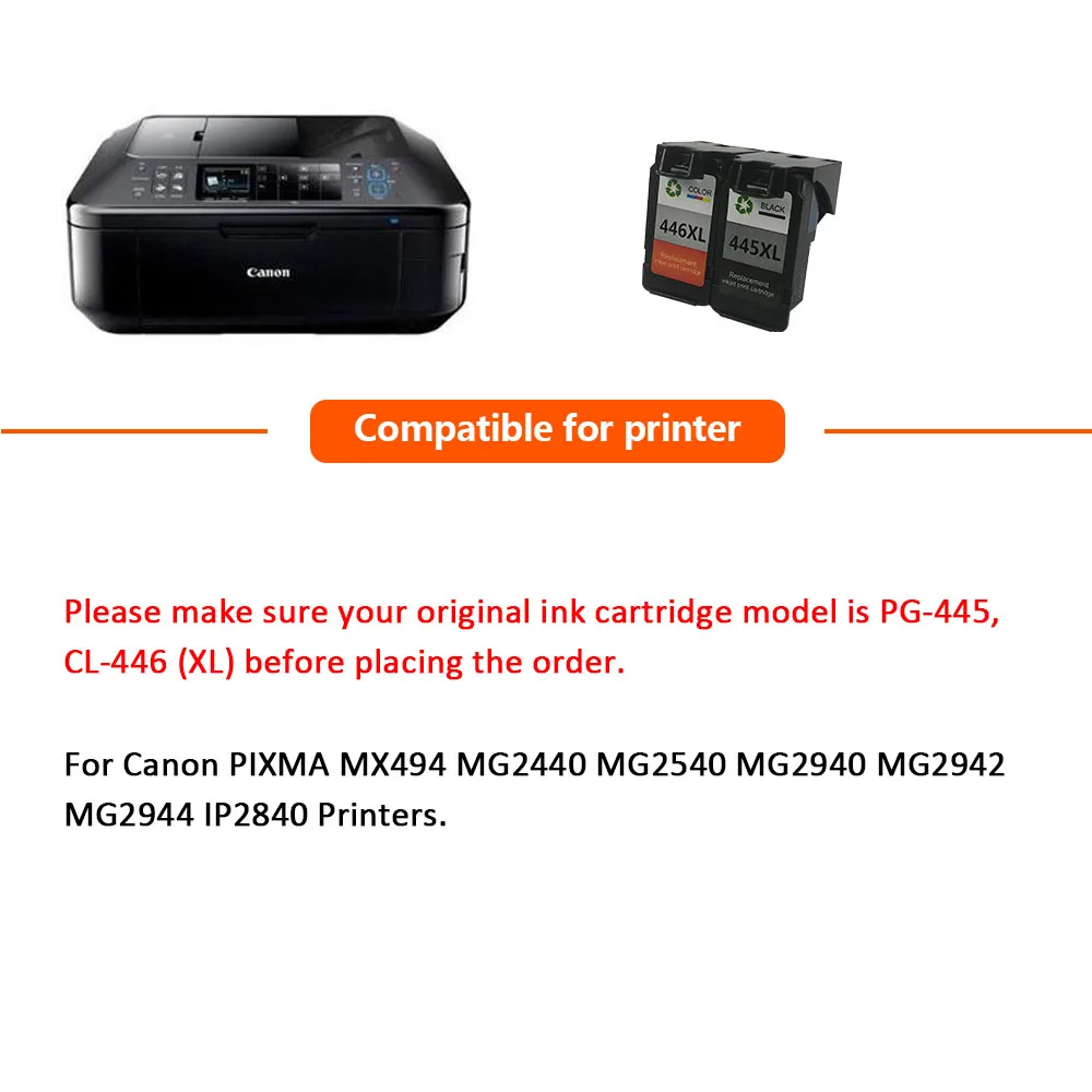 Чернильный картридж HiSaint pg445 pg 445 чернильный для принтера Canon PIXMA 2940 MX494 IP2840 2